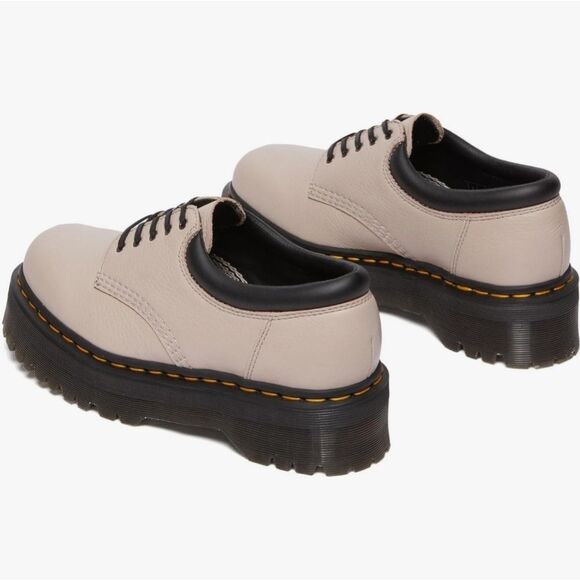 🩵NIB Dr. Martens Taupe 8053 Quad Retro Pisa Leather Platform Oxfords Size 8 - Picture 5 of 16